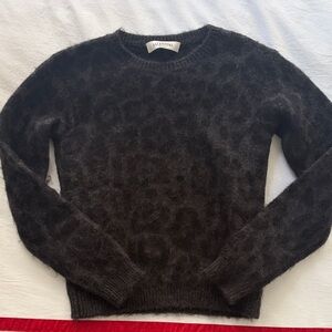 Valentino Women's Black/Dark Gray Leopard Sweater